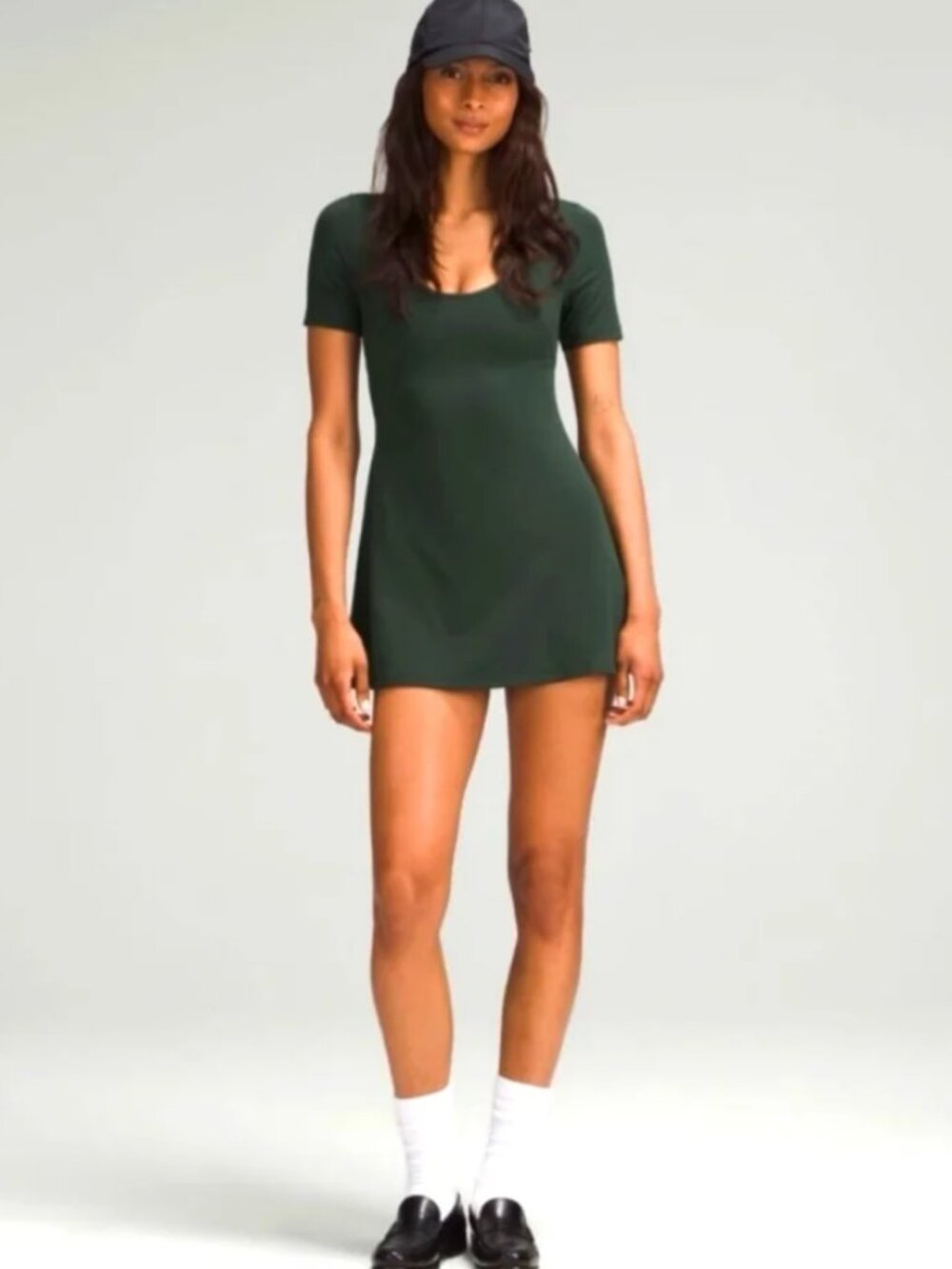 Lululemon Align Short-Sleeve Dress Legacy Green Size 8 built-in shorts athletic